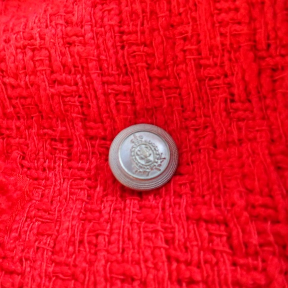 WD.NY Women's Christmas Red Fringe Blazer Size Small Open Front Cardigan Jacket - Picture 11 of 12